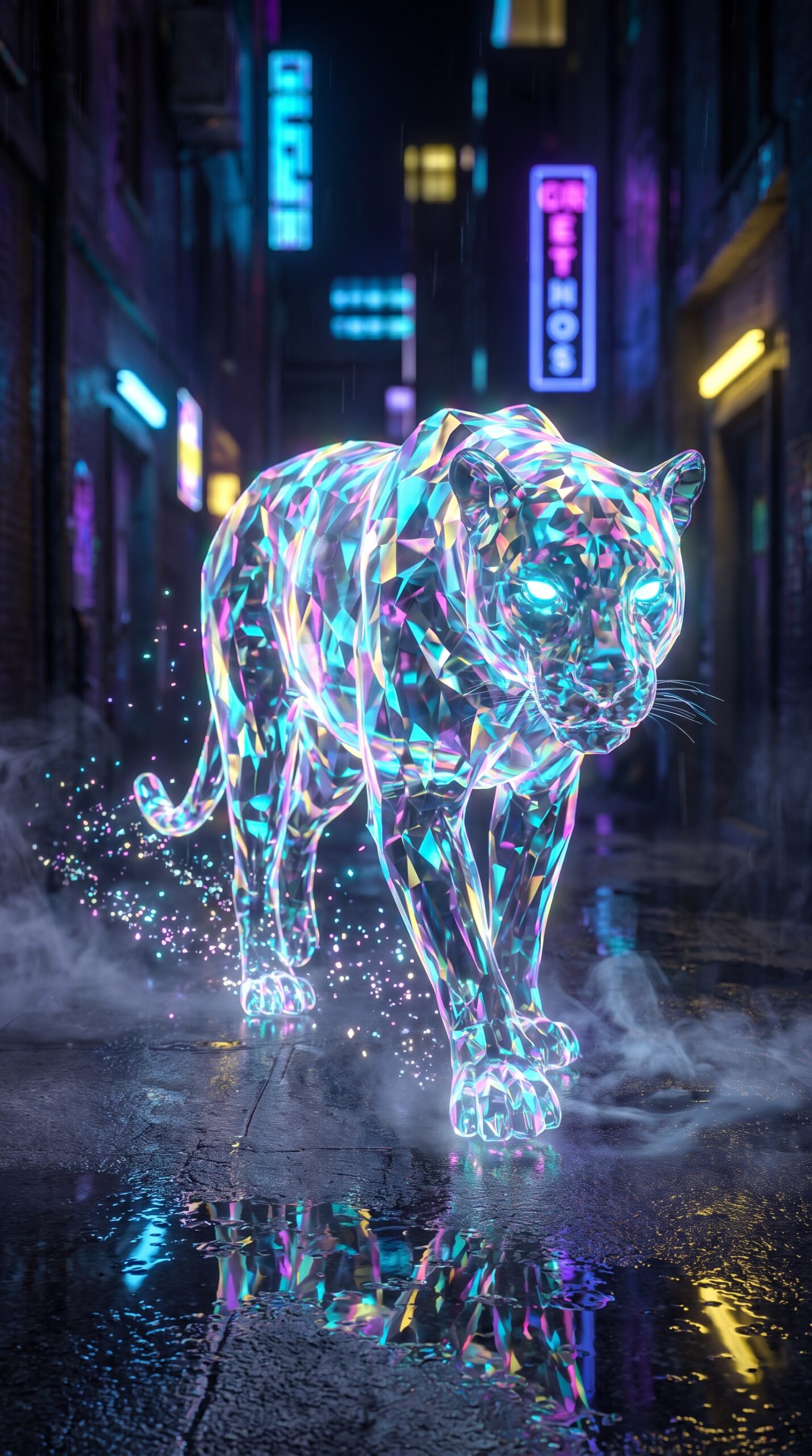 Holographic Panther Mobile Wallpaper